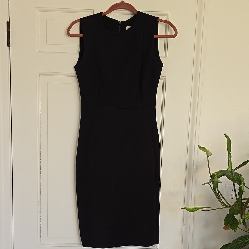 Calvin Klein Black Sleeveless Midi Sheath Dress